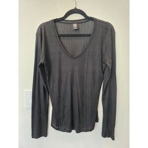 REI Women's Base Layer Black Sz L 100% Silk Gorpcore Pajama Hiking Lightweight